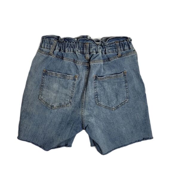 PAPER BAG shorts waist high rise bermuda cut off denim 12 - Picture 3 of 11